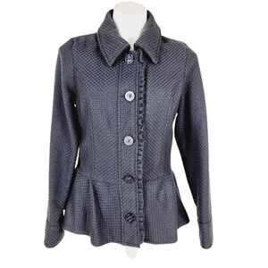 Decree textured blazer top gray size medium